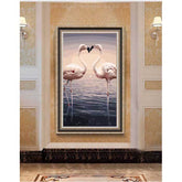 Painting by numbers flamingo heart